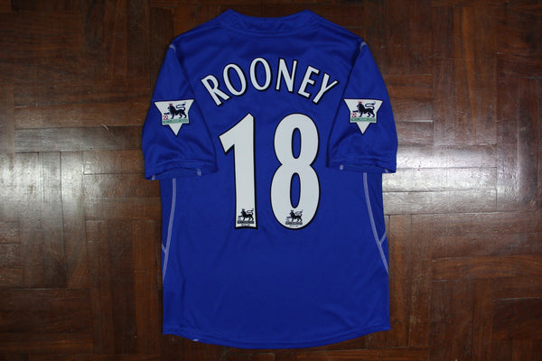 Authentic Everton Home Kit 2002-03 #18 Wayne Rooney Football Shirt Soccer  Jersey Size M