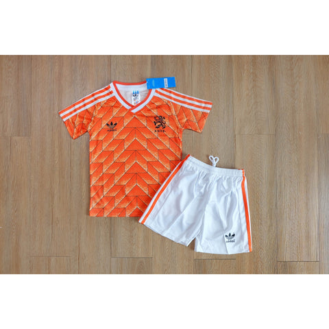 Retro Kids National Home 1988 Football Kit Shirt Soccer Jersey Uniform Shorts
