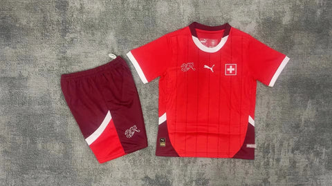 Kids Switzerland Home & Away 2024/25 Football Kit Shirt Soccer Jersey Kit Uniform