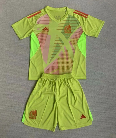 Kids Mexico Goalkeeper 2024/25 Football Kit Shirt Soccer Jersey Kit Uniform