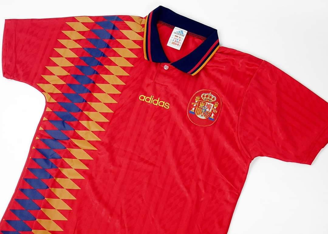 Spain 1994 World Cup Retro Home Jersey Men Adult –